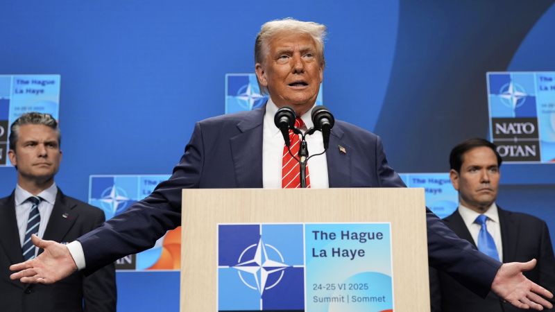 Trump spends NATO summit trying to rebut early US intel assessment about strikes on Iran | CNN Politics