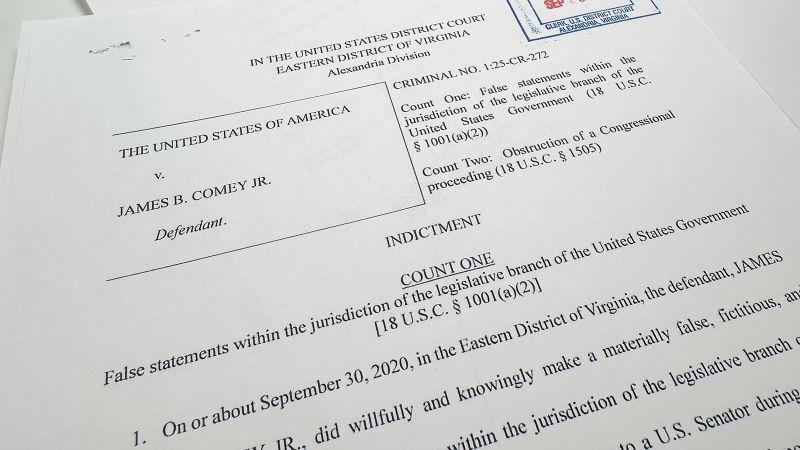 Why was James Comey indicted, what are the charges and what happens next in the case | CNN Politics