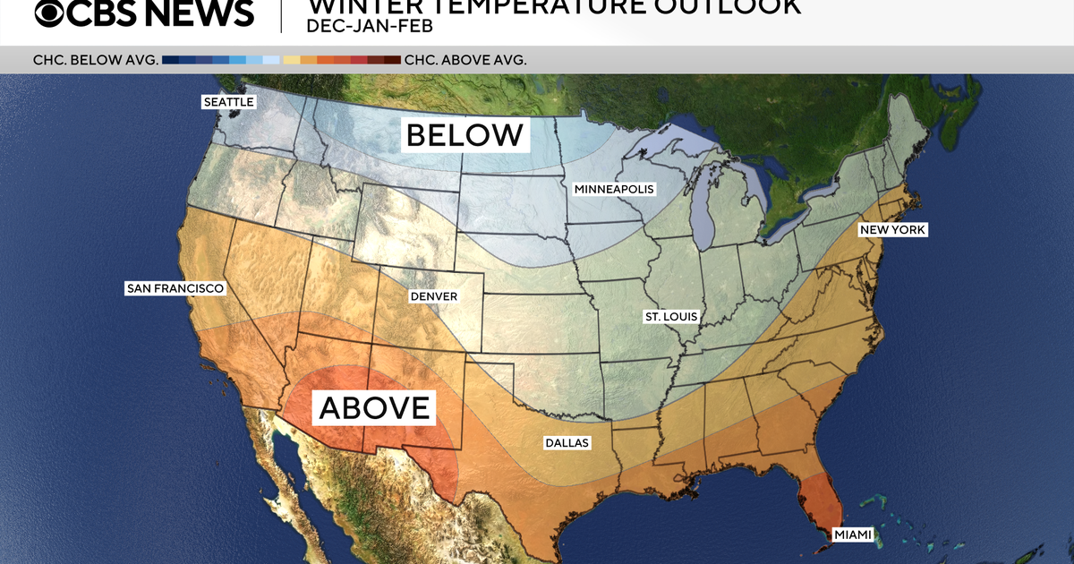 Maps show NOAA's new winter forecast for the U.S. Here's what to know. - CBS News