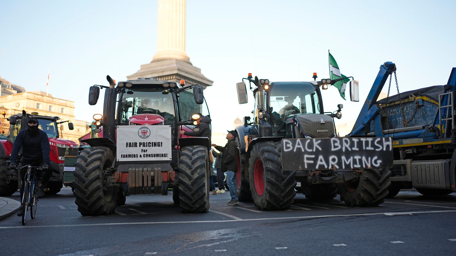 Farmers ignore tractor ban and bring inheritance tax protest to Westminster | UK News | Sky News