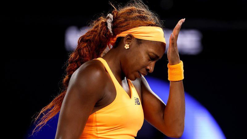 Coco Gauff smashes racket in frustration after 59-minute collapse in Australian Open quarterfinal | CNN