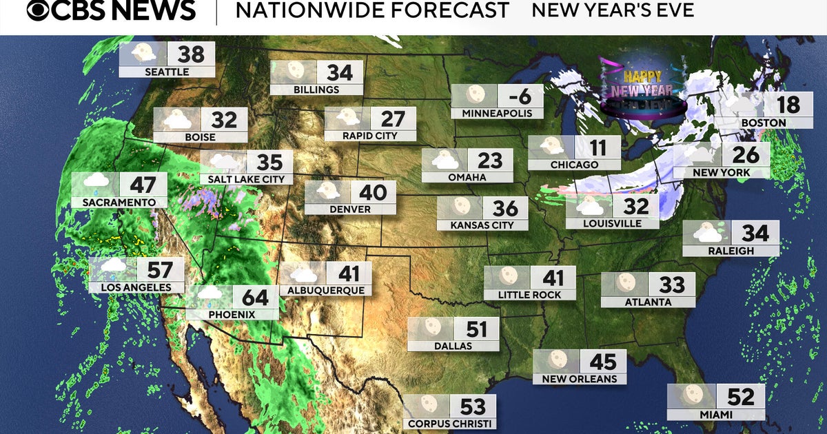 What will the weather be like on New Year's Eve and New Year's Day? Maps show the latest forecasts. - CBS News