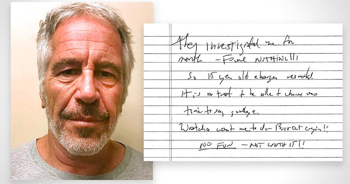 Jeffrey Epstein's possible suicide note released by judge - CBS News