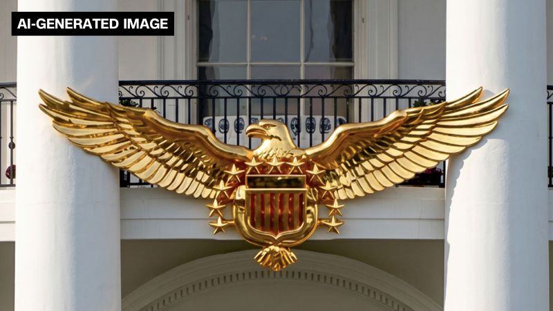 Trump posts apparent AI-generated image of large, golden eagle affixed to Truman Balcony | CNN Politics