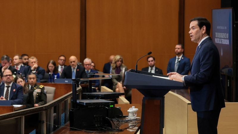 Rubio and Miller warn of the ‘mortal threat’ of ‘far-left terror’ in speech to 67 countries | CNN Politics