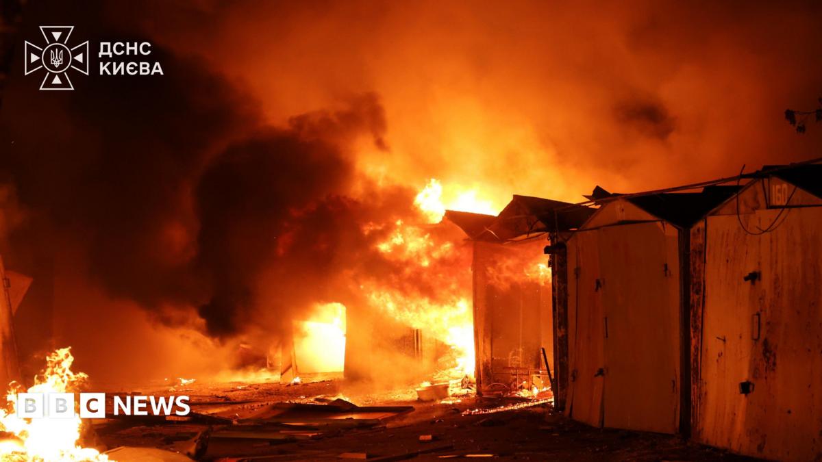 Child among three dead in Russian nightly strikes near Kyiv - BBC News
