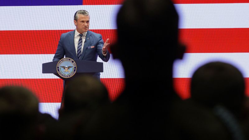 Hegseth announces new autonomous weapons command while repeating attacks on ‘woke’ culture during speech to troops | CNN Politics